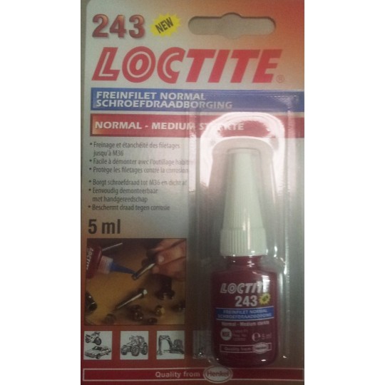 Freinage et étanchéité filetage LOCTITE FREIN FILET normal 243 5ml