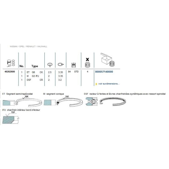 SEGMENTATION M9R ø 84 STD