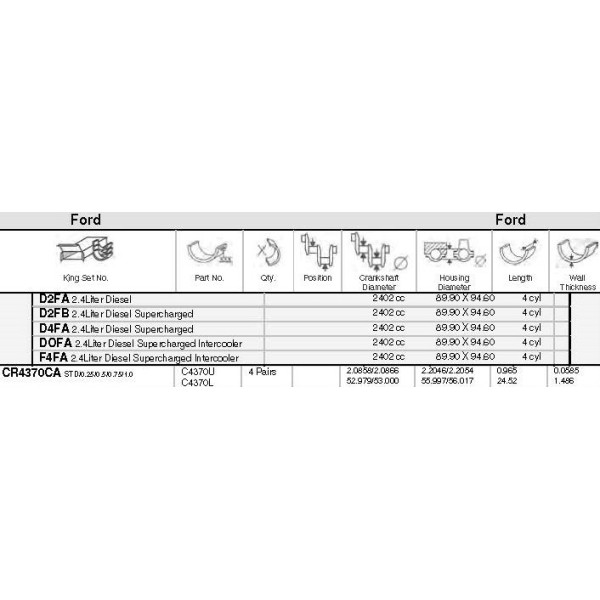 COUSS DE BIELLE FORD PSA 2.0 2.2 2.4  NET HT 