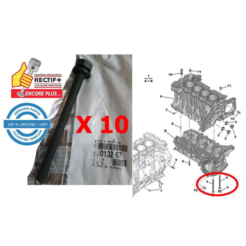 Lot De 10 Vis De Recouvrement D’arbre à Cames Pour VW, Audi, Skoda, Seat 1.9 TDI – 038103714G - 7