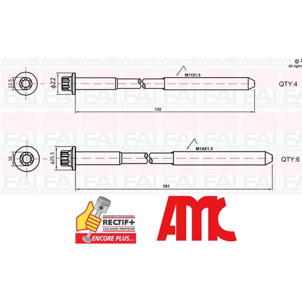 2.3 HPI 16 V VIS DE CULASSE AMC