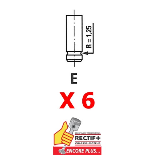 SOUPAPES ADMISSION GUNES IVECO 8040 8060 LOT DE 6