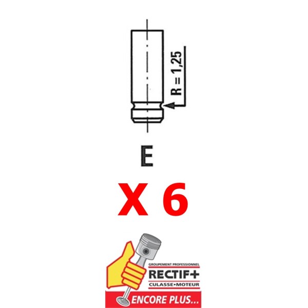 SOUPAPES ADMISSION GUNES IVECO 8040 8060 LOT DE 6