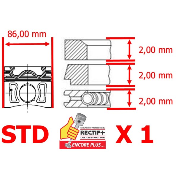 SEGMENTATION 4HU 4HV ø 86 mm (800075210000) NET HT SEGMENTATION UNITAIRE MOTEUR 4HU 4HV ø 86 mm  9425000 0814080000 800071510000