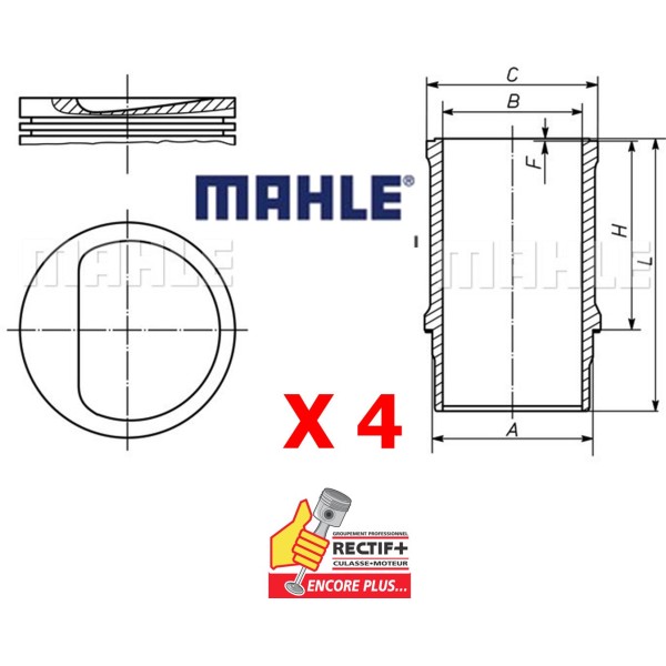 CYLINDREE MAHLE PSA  1.9MM LOT DE 4 NET HT 0397900 039WN2401 0114P0 8932240000 90382960 90382970