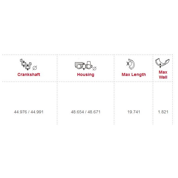 COUSSINETS DE BIELLES TU KING BEARINGS STANDARD