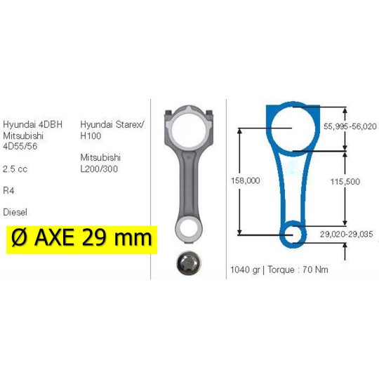 BIELLE 4D56 D/TD ADAPTABLE ø 29 AXE