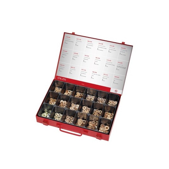 COFFRET DE JOINTS INJECTEURS CUIVRE OU ETAME  576251 18 JOINTS PAR PAQUET DE 20