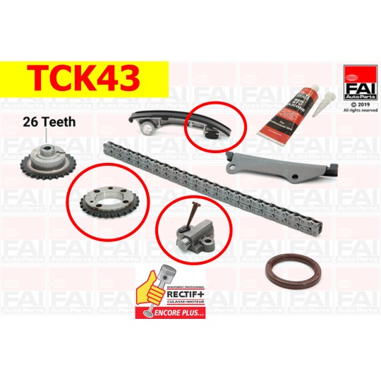 KIT CHAINE POUR MOTEUR ZD3 TCK43 TC0295FK TC0295K 13028-2W200 TK59A zd30