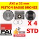 LOT DE 4 PISTONS FAI JAGUAR  LAND ROVER 204DTA 204DTD AJ20D4 AVEC BAGAGE BRONZE PASSAGE AXE DANS PISTON  PK271-000  ø 83 HAUTEUR