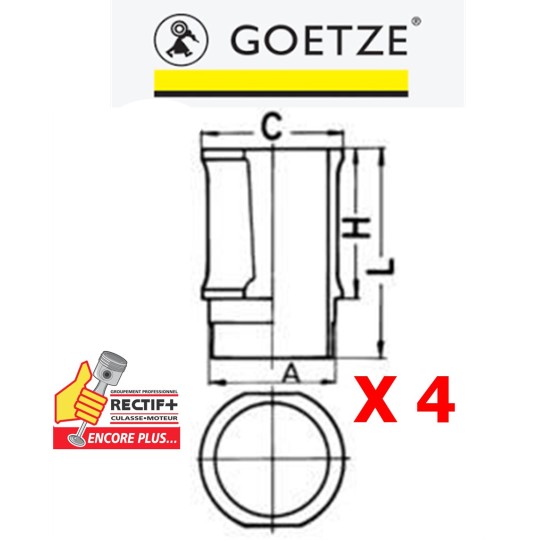 CHEMISES FINIES GOETZE PSA  1.9MM LOT DE 4 NET HT