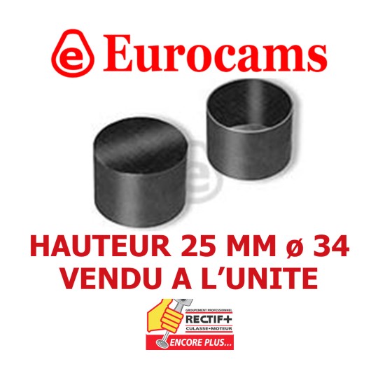 POUSSOIR MECANIQUE EUROCAMS VENDU A L'UNITE PSA DW8  XUD HAUTEUR 25 MM  ET6341 094241 FOL150 955145 130085010 AHL158A RA4138 ZM0