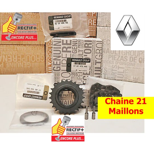 7701473163 KIT CHAINE ORIGINE RENAULT POUR ENTRAINEMENT POMPE A HUILE MOTEUR RENAULT F9Q