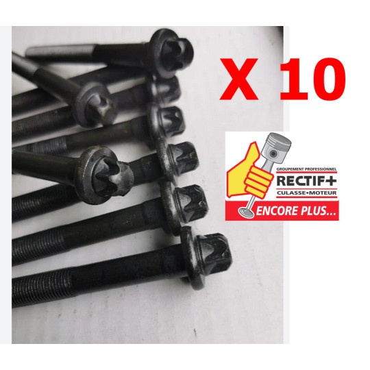 LOT DE 10 VIS DE CULASSE OEM LADA NIVA 1700 M12/125 EMPREINTE NOUVELLE TORX MAL  212131003271 141942701 21213 21214 21215