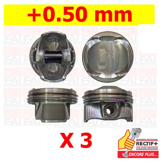 LOT DE 3 PISTONS ADAPT +0.50 MM PSA NET HT EB2 THP120