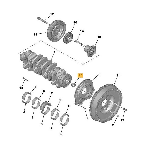 BAGUE DE CENTRAGE DE VILEBREQUIN PEUGEOT ORIGINE 2.2 HDI PUMA