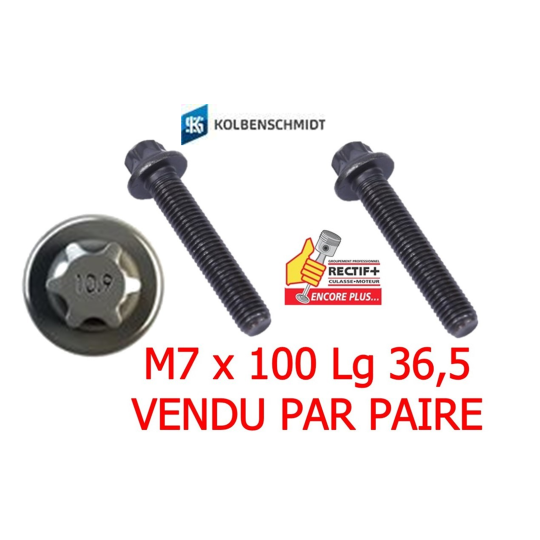 VIS DE BIELLE KS / FORD PSA DV6 EP3 EP6 VENDUE PAR PAIRE NET HT m7X100 LG 36.50 mm