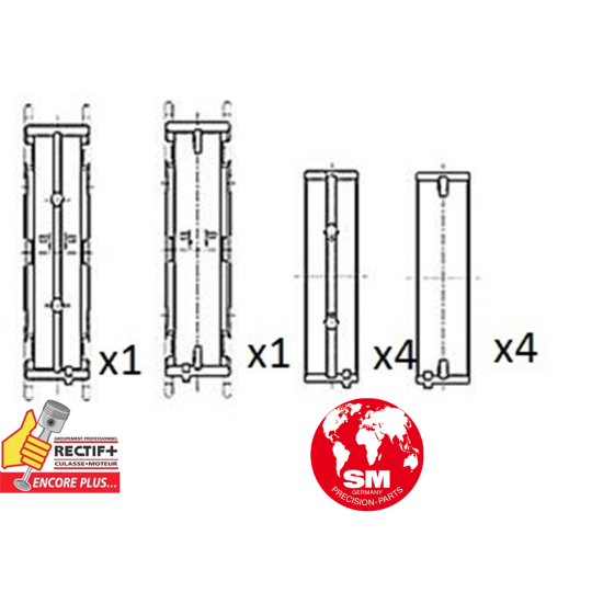 Coussinet De Bielle Kolbenschmidt 77950600 Std - Pour BMW Mini Moteurs N47, B47 - Kit Roulement
