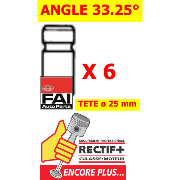 SOUPAPE ECH FAI EB2 ø 25 LOT DE 6 NET HT