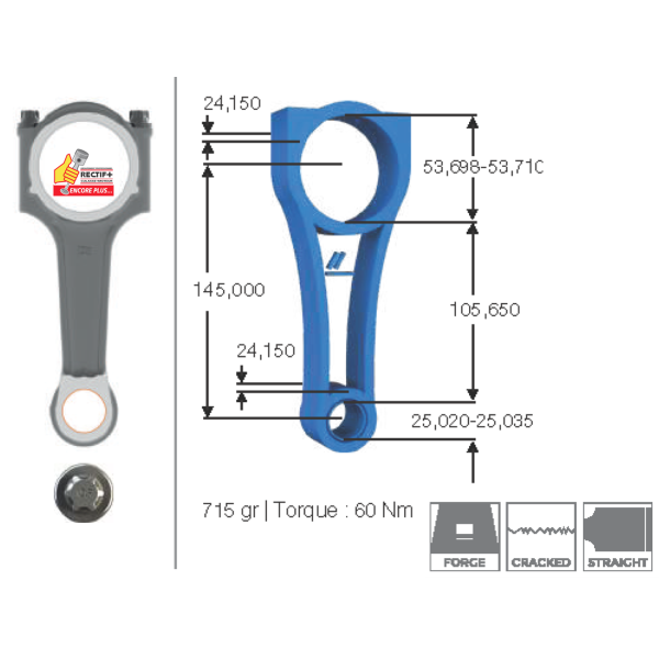 BIELLE NEUVE ADAPTABLE DW8 / XUD9 NET HT