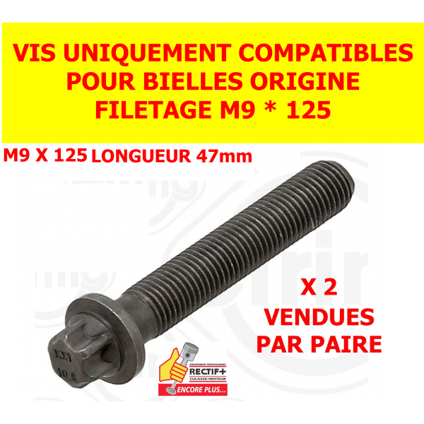 PAIRE DE VIS DE BIELLE ADAPTABLE M9/125 BMW N47 N57 NET HT