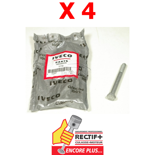 JEU DE 4 VIS D'INJECTEUR IVECO ORIGINE NET HT F1AE/F3CE