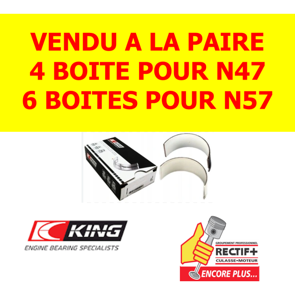 COUSSINETS DE BIELLES STD KING BMW N47/N57 NET HT LA PAIRE (77950600)