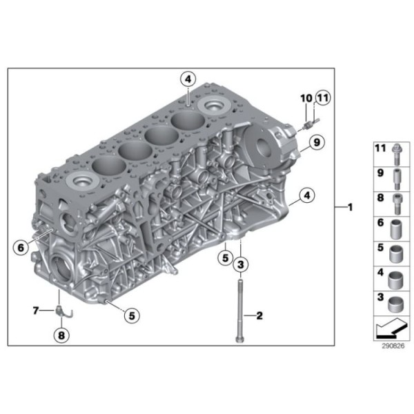 PAIRE DE VIS DE PALIER BMW N57 M12-176 NET HT
