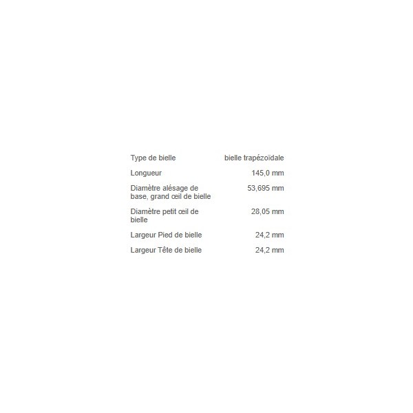 BIELLE NEUVE KS PEUGEOT DW10 VERSION VIS + ECROU NET HT