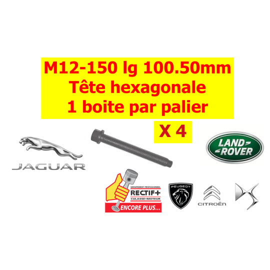 LOT DE 4 VIS DE PALIERS LANDROVER JAGUAR PSA POUR V6 V8 NET HT
