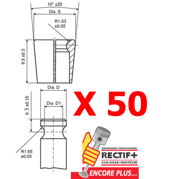 CLAVETTE RK-8H (lot de 50)