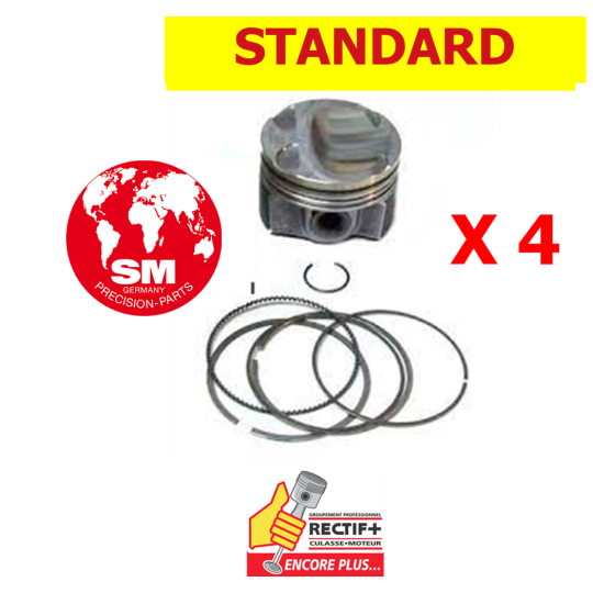 LOT DE 4 PISTONS STD SM 1.2 TCE H5F NET HT