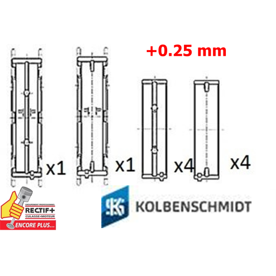COUSSINETS DE LIGNES  +0.25 STD KS N47 (4 CYL.) NET HT