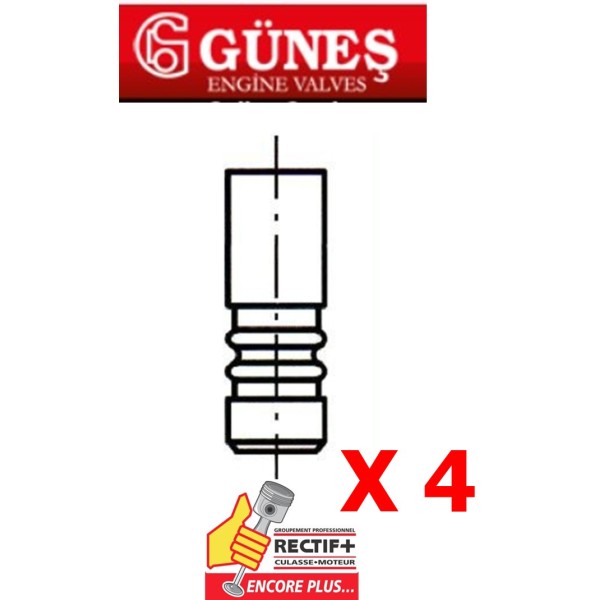 SOUPAPES ADMISSION GUNES K9K VERSION II (K9K872) APRES 2018 LOT DE 4 NET HT