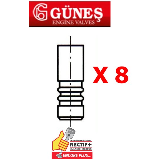 SOUPAPE ECHAPPEMENT GUNES LOT DE 8 NET HT (R6162)