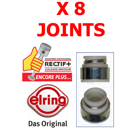 JEU DE 8 JOINTS QUEUES SOUPAPES ELRING NET HT ø 8.50 mm SOUPAPE