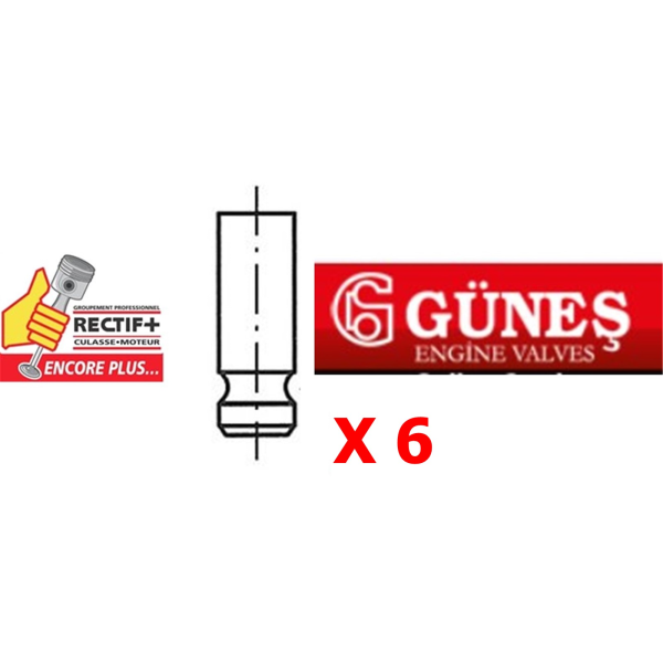 LOT DE 6 SOUPAPES ADMISSION GUNES STD JOHN DEERE 4045 6068