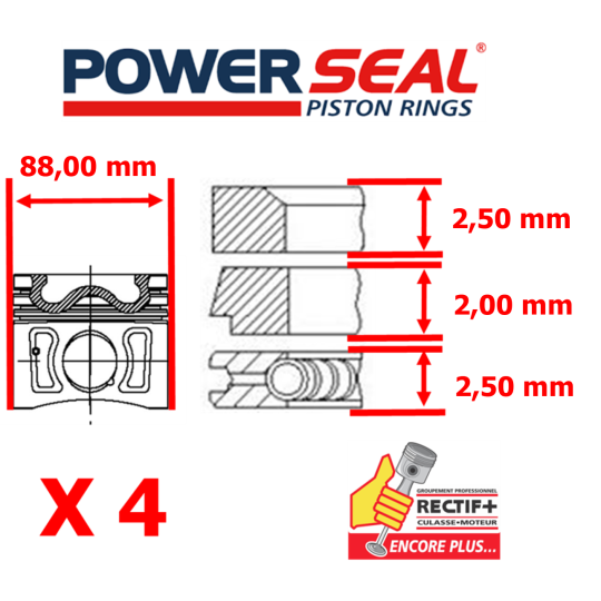 JEU DE SEGMENTATION POWERSEAL 2.3 HPI 2.5/2./2.5 NET HT