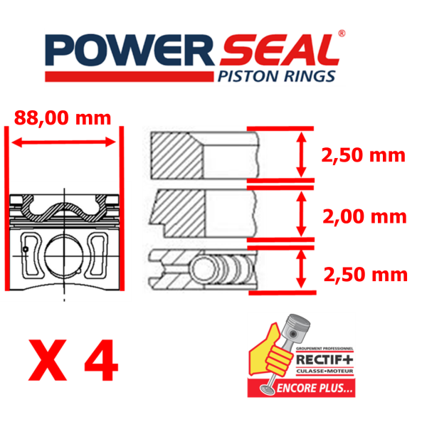 JEU DE SEGMENTATION POWERSEAL 2.3 HPI 2.5/2./2.5 NET HT