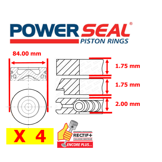 SEGMENTATION STANDARD BMW N47 JEU MOTEUR POWERSEAL NET HT