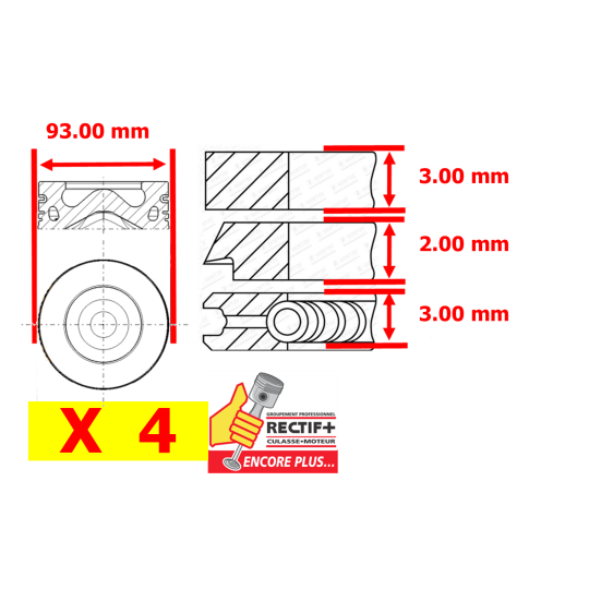 SEGMENTATION SM STD POUR IVECO RENAULT 8140.67 NET HT  JEU MOTEUR