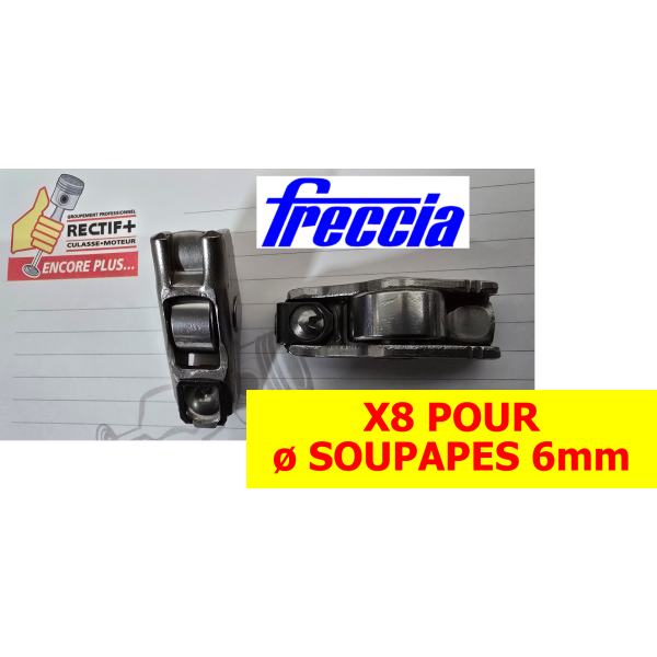 JEU DE 8 CULBUTEURS FRECCIA RENAULT H5H NET HT SOUPAPE DE 6 mm
