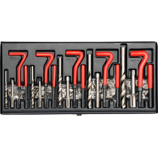KIT COMPLET AVEC OUTIL DE POSE HELICOIL GAMME ECO M05*0.8 lg 6.7  M6*1 lg 10.8  M8*1.25 lg 10.8 M10*1.5 lg13.5 M12*1.75 lg 16.3