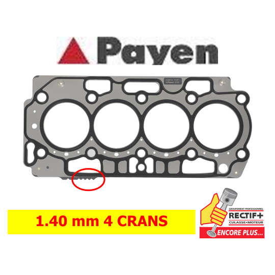 JOINT DE CULASSE DV5 PAYEN 4 CRANS 1.40mm NET HT (61-10750-30)