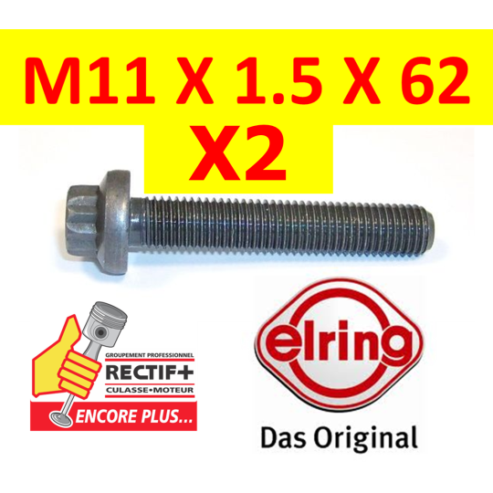441021 6010110371 A6010110371 LOT DE 2 VIS DE PALIER ELRING MERCEDES NET HT 441020  M11 X 1.5 X 62