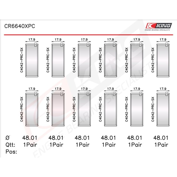 JEU DE COUSSINETS DE BIELLES STD KING BEARINGS RACING NET HT BMW M50