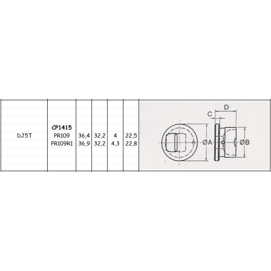 CP1415 PR109 LOT DE 4 PRECHAMBRE STD ADAP. CITROEN D5JT