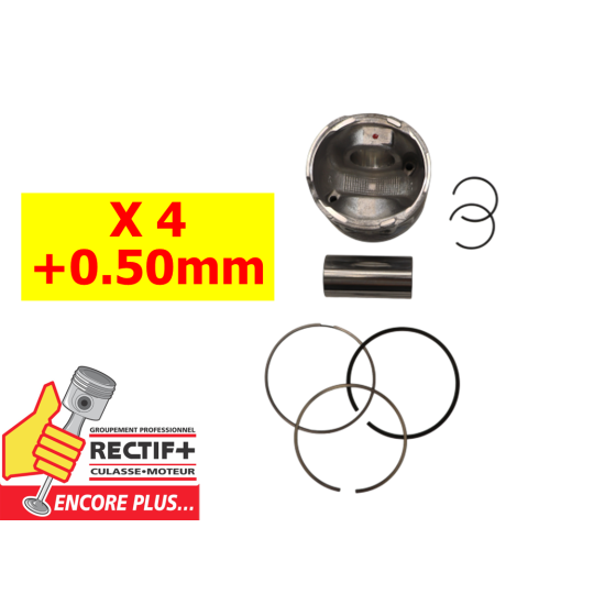 LR073817 279PI00104002 P5206A 800602501 LOT DE 4 PISTONS ADAP. EN +0.50 MM LR JAGUAR 204DTA