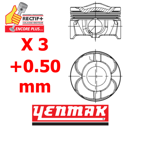 3104192050 PISTON YENMAK FORD ECOBOOST 999CM3 COTE REP 8742430700 PK26050 41949620 013PI00154002 1760299ADA31050