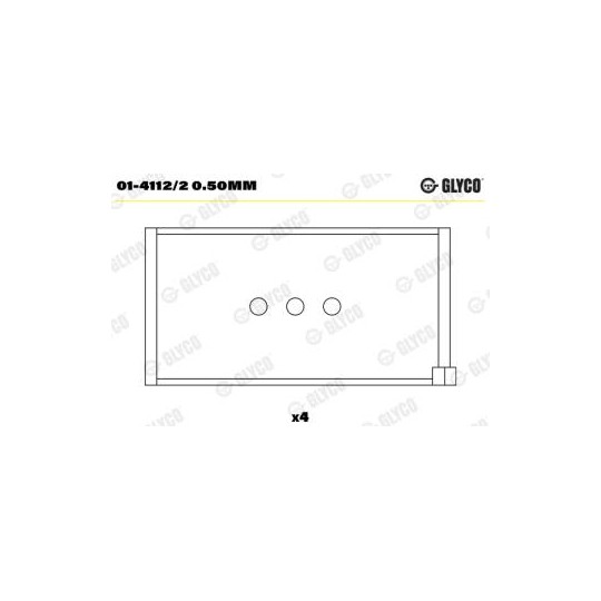 014112 2 050 JEU DE COUSS DE BIELLES +0.50 mm GLYCO FIAT 500 BI CYL 01 41122 050mm 126A1 141A 110F FT126P 6500RA050